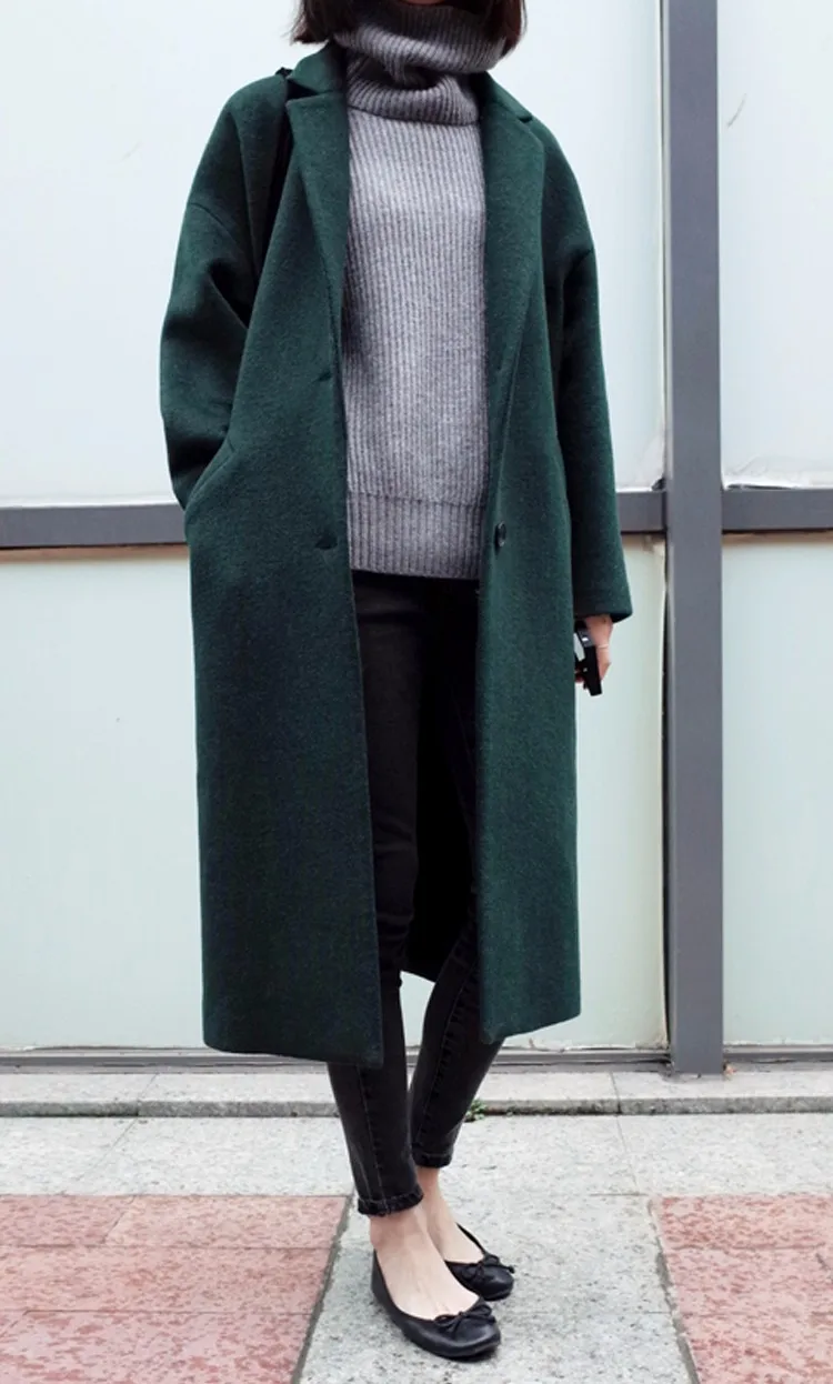 Модная шерстяная куртка женская одежда однобортное кашемировое пальто с длинным рукавом и отложным воротником Женское пальто Casaco Feminino CJJ0038