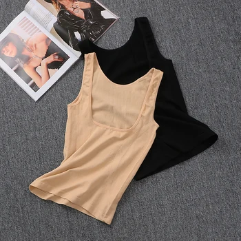 

New style woman solid color long sling back small vest anti girl sexy underwear students backing up the chest vest 2019