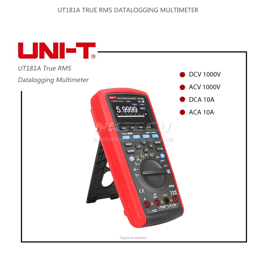 UNI-T UT181A Цифровой мультиметр True RMS регистрация данных USB/Bluetooth передача двойной Temp тест DMM фильтр низких частот nS проводимость