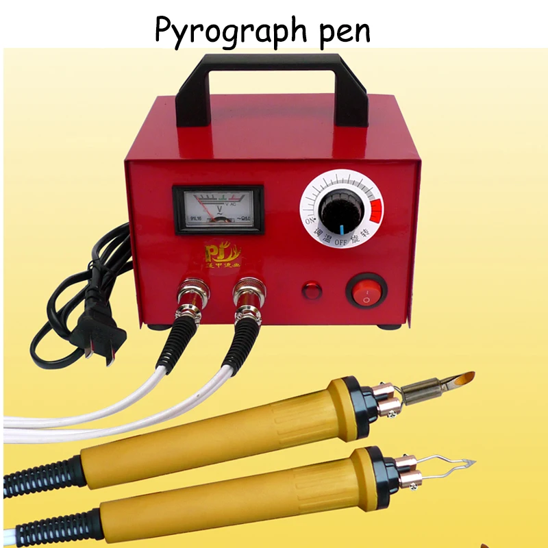 

Professional Electrocautery Pen Pyrograph Machine Wooden Plate Heat Transfer Brochure Tool For gourd,plank,leather,bark