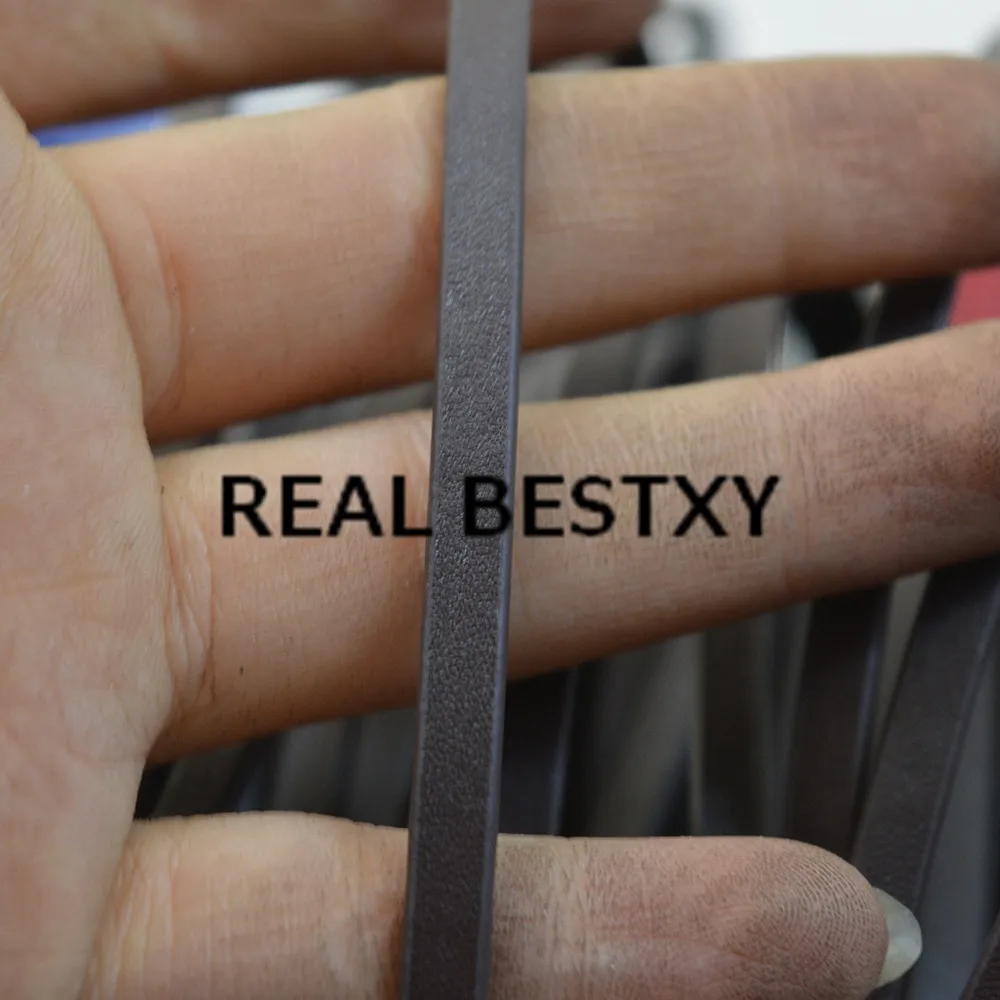 Настоящие BESTXY 5 м/лот 5*2 мм коричневые плоские кожаные полоски шнуры с масляными