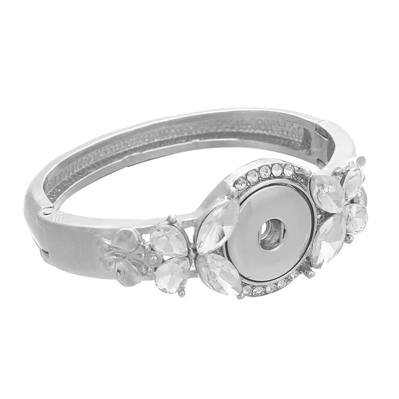 

New Fashion Crystal Snap Bracelets 18mm Snap Button Bangles DIY Snap Jewelry For Women Men