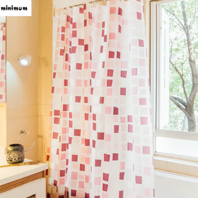 Bathroom Plaid Shower Curtain Peva Thick Plastic Waterproof Bath Bathroom Plaid Shower Curtain Peva Thick Plastic Waterproof Bath Curtains Door Window Hanging Free