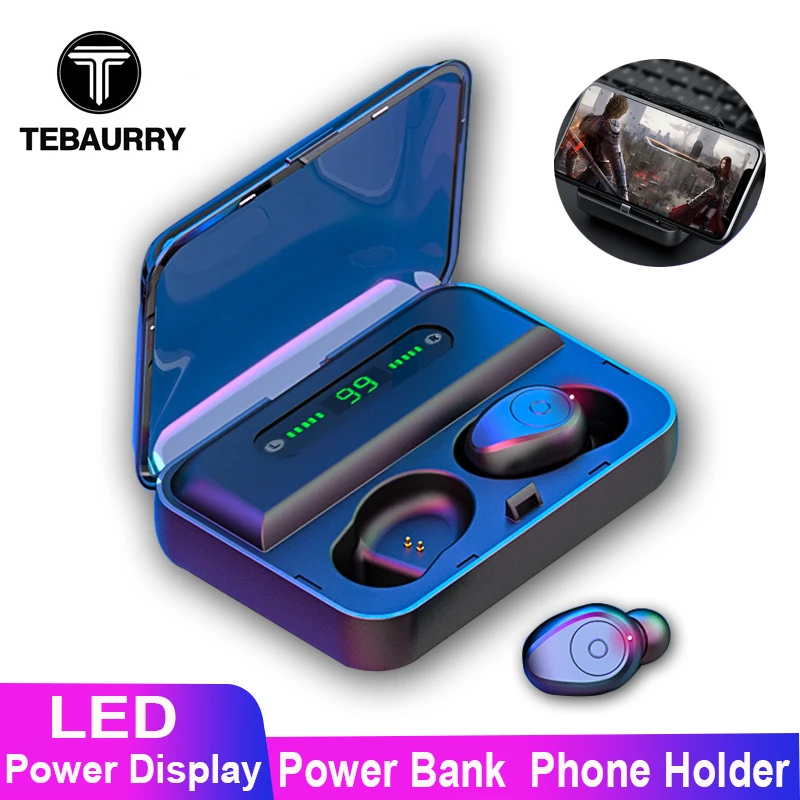 

TWS 5.0 Bluetooth Earphone 6D Stereo Wireless Headphones with LED Power Display Binaural Mic Wireless Earphones Gaming Headset