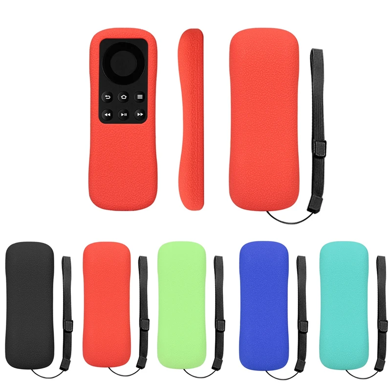 

Protective Case for Amazon Fire TV Remote control Soft Silicone Control Case Cover With Strap Black gai