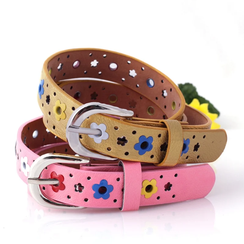 Candy Color PU Child Belt Cute Buckle Designer Children's Belt for Boys