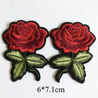 Set of Rose Flower Embroidered Patches – Iron-On Applique Fabric Stickers for Clothes, Hats, Bags, DIY Sewing & Repair Accessories - Image 3