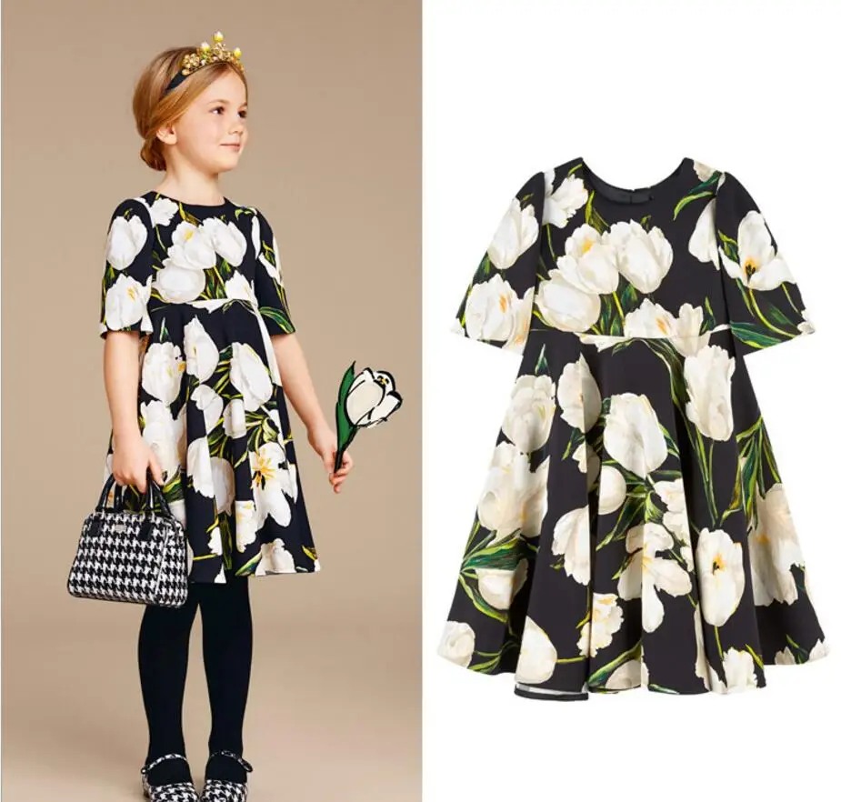 

Kids Clothing summer Dresses for Girls Princess Style Girl Dress Print Fashion Birthday Party Dress Baby Children Clothes HB2102