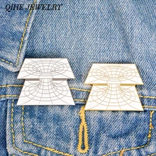 Qihe ювелирные изделия геометрические булавки изогнутые линии нагрудные булавки броши для мужчин и женщин унисекс минималистичные ювелирные изделия