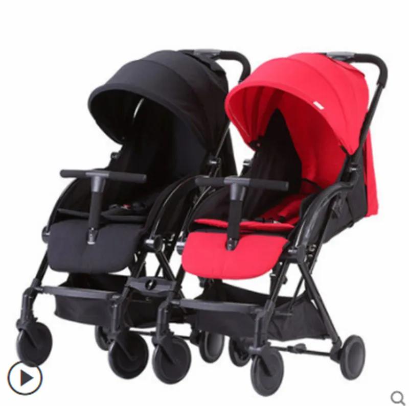 European twins baby stroller ultra light portable can sit reclining folding dragon and phoenix baby stroller baby stroller - Цвет: C