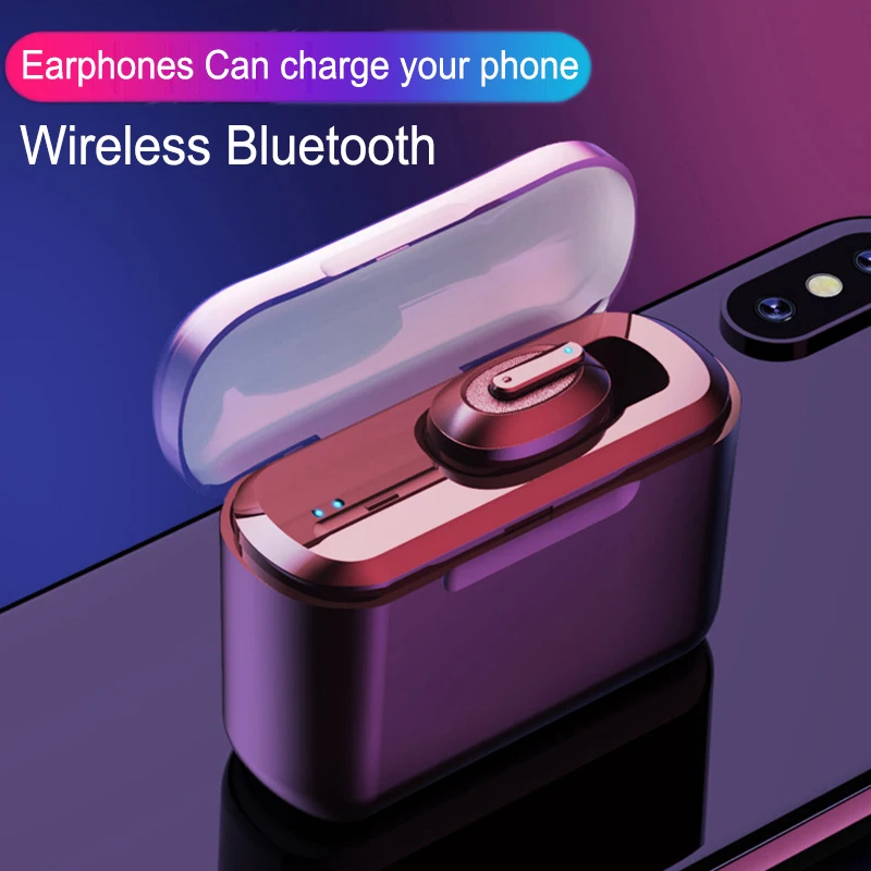 

Lamorniea Wireless Bluetooth Earphones 4.2 TWS Mini Wireless Headset Single Pair Ear Earphone With Charging 2200 mAh Power Bank
