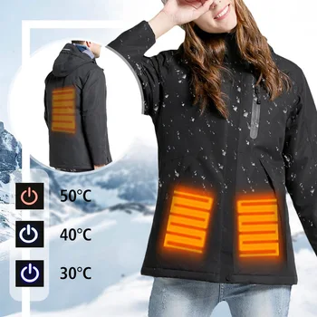 

woman Electronic Intelligent USB Heated Work Jacket Windproof waterproof mountaineering suit Coats Safety Clothin