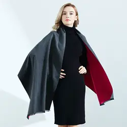Осенне-зимний мужской и женский классический модный двухсторонний теплый имитация кашемировый шарф женский