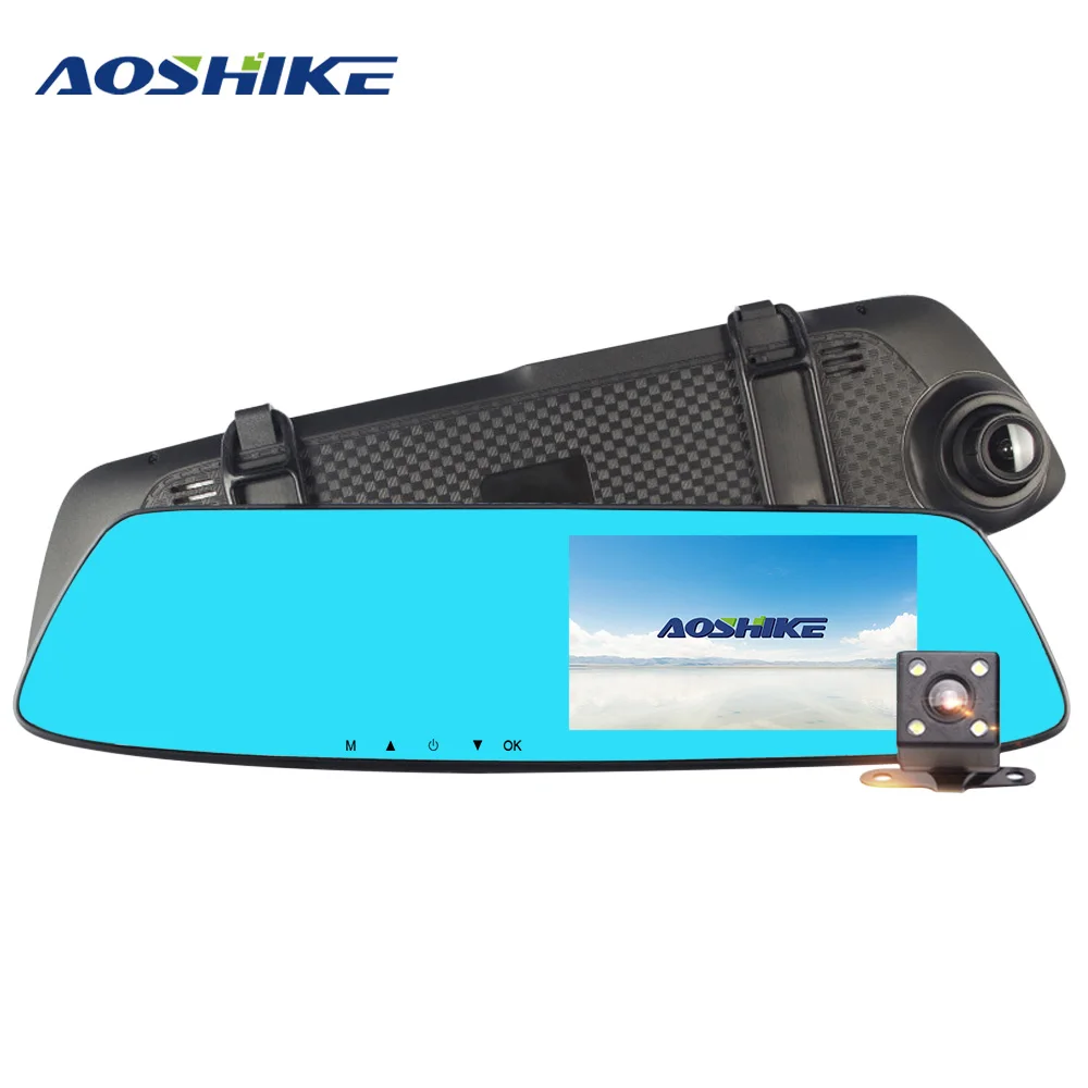 

AOSHIKE 4.7 Inch Driving Recorder Car Rearview Mirror Recorder Full HD 1080P Dual Recording Display Car DVR Vehicle Camera