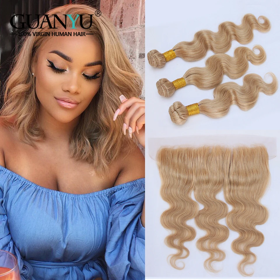 Guanyuhair #27 Honey Blonde Bundles Brazilian Body Wave ...