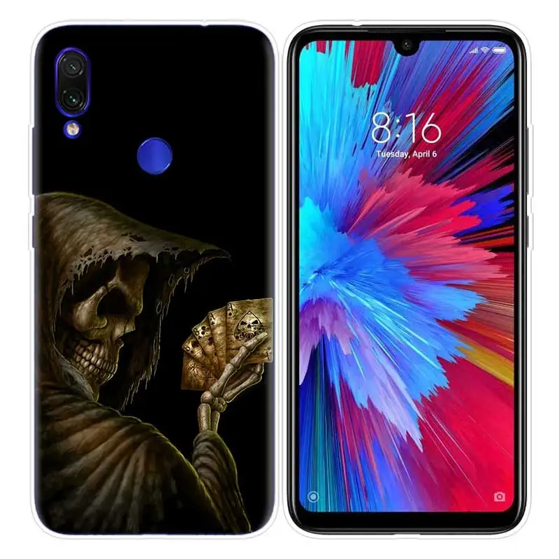 Чехол с черепом для Xiao mi Red mi Note 7 7S K20 Y3 GO S2 6 6A 7A 5 Pro mi Play 9T A1 A2 8 Lite Poco F1 - Цвет: 08