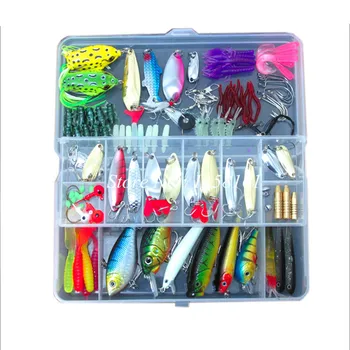 

Hot Sale! 108pcs/set plastic fishing lures Kit set with big 2-layer retail box assorted fishing bait kit fishing tackle freeship