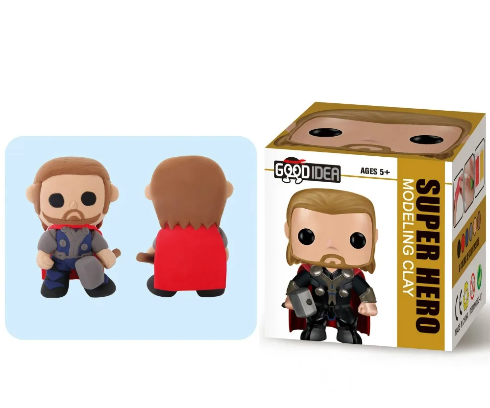 Children's Puzzle DIY Color Marvel plasticine slime toys Mud Batman SpongeBob Cartoon Character Super Heroes Polymer Clay Lizun