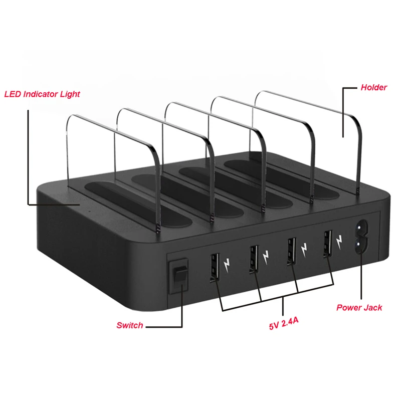 العالمي 4 منافذ الذكية USB مهايئ شاحن محطة Hub هاتف لوحي جدار شاحن الطاقة سطح المكتب حامل ل فون Xs ماكس 8 باد