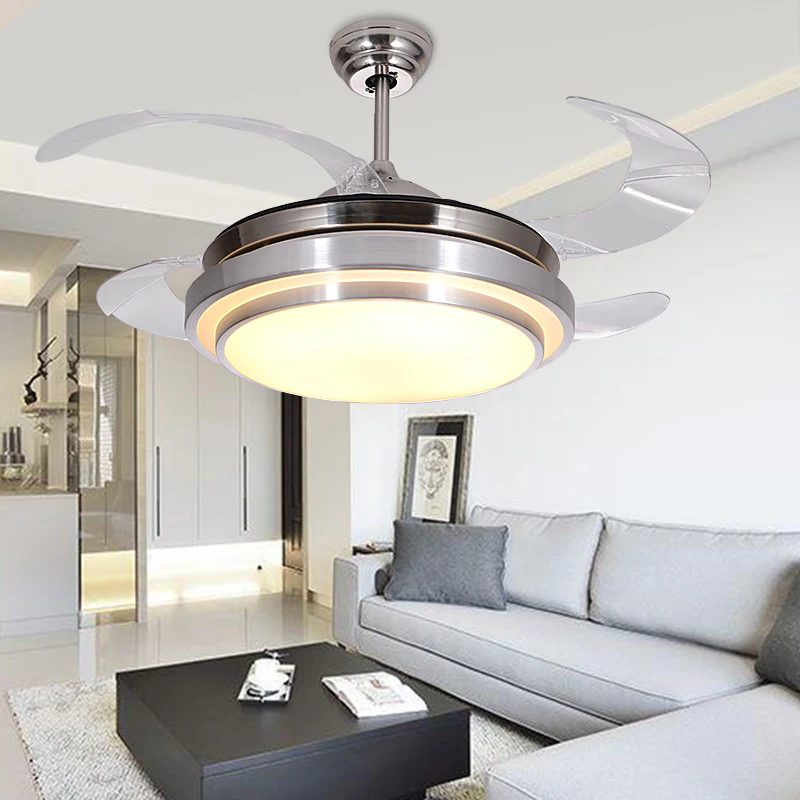 LED Hidden Invisible Stainless Steel Acryl Ceiling Fan LED