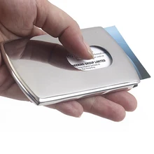 Выскальзывание из нержавеющей стали карманный Бизнес ID держатель кредитной карты Чехол для мужчин офисные принадлежности