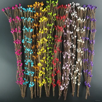 

10pcs Cheap 40cm Bud Artificial Branches Flower Iron Wire For Wedding Decoration DIY Scrapbooking Decorative Wreath Fake Flowers