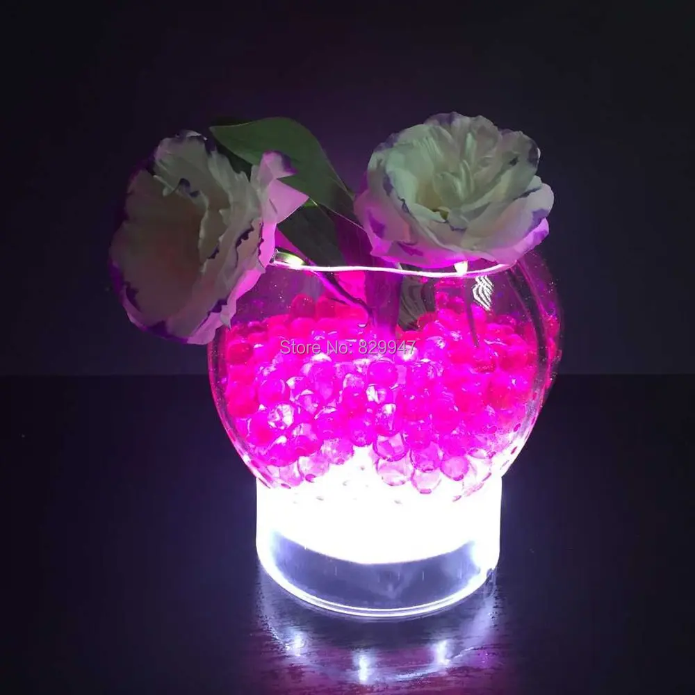 (10 pcs/lot) free shipping 4 inch Round Shape Color Changing LED vase centerpiece Light /LED
