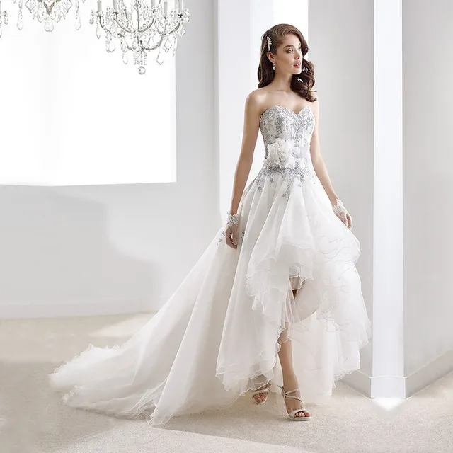 vestidos de novia high low wedding gowns 2017 short front long back