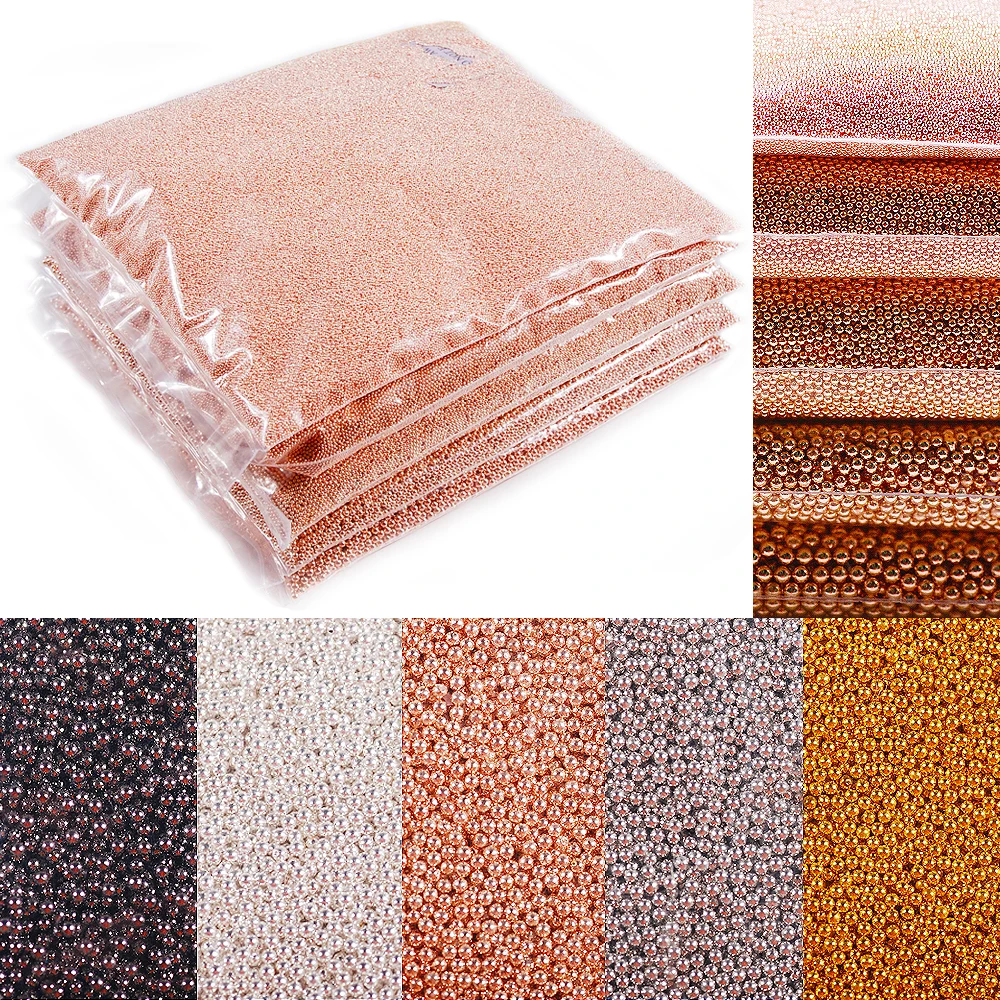 Preise 1 kg Großhandel Micro Perle Rose Gold Schwarz Silber Metall Caviar Perlen 3d Nail art Dekoration DIY Nägel schmuck Accessoires