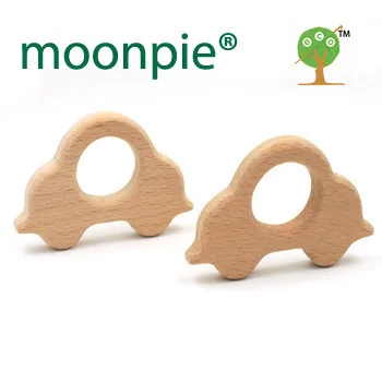 20pcs x 75mm DIY Organic beech wood Car Ring teether nursing toy  3 inch DIY fitting Handcrafted  baby boy  gift EA50