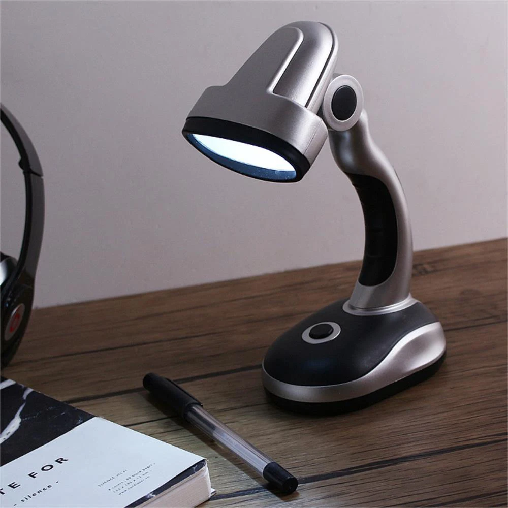 Portable 12 LEDs Reading Eye Protection Desk Lamp Adjustable AA Battery