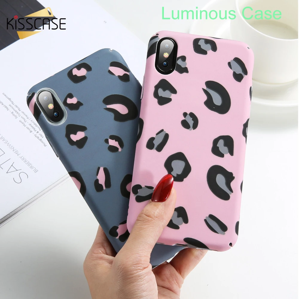 

KISSCASE Matte Leopard Luminous Case For Samsung A50 A30 A70 A90 Shockproof Back Cover For Samsung J7 2017 EU A9 2018 Capa Shell
