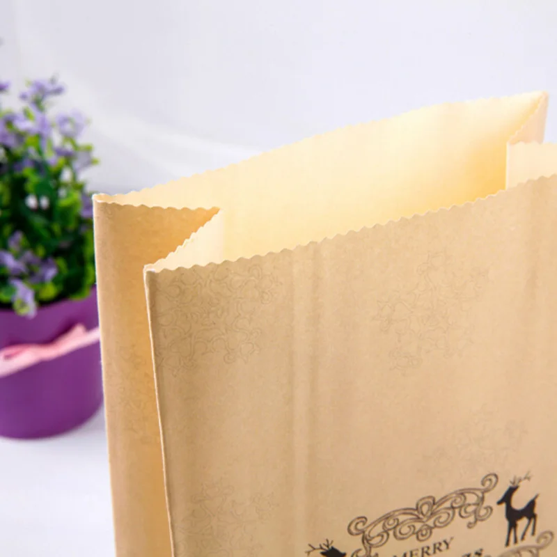 Экологичный крафт-бумажный мешок Счастливого Рождества подарочные сумки прекрасные печенья подарок мешок роскошный свадебный мешок