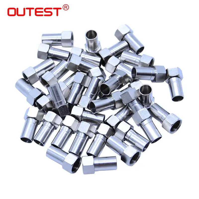 

50pcs/bag 75-5 f type connector Digital cable TV coax plug for cable TV screw coax plug F-type connector