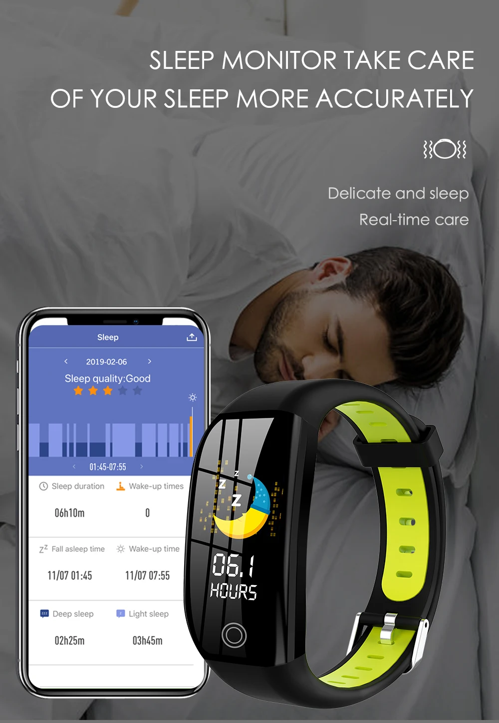 KAIHAI Умный Большой активности H22 умный Браслет для ios Android фитнес-трекер наручные часы входящий вызов smartband