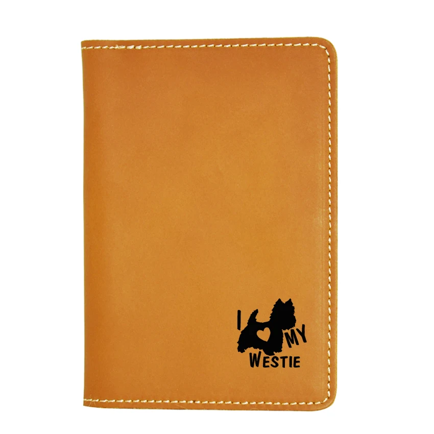 

I LOVE MY WESTIE Terrier Dogs Travel Accessories Passport Wallet Simple Case Holder Custom Name Travel Passport cover