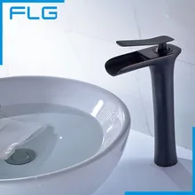 Classic Black Oil Rubbed Bronze Tall Waterfall Basin Faucet Bathroom Ware Black Bathroom Faucet Basin Tap