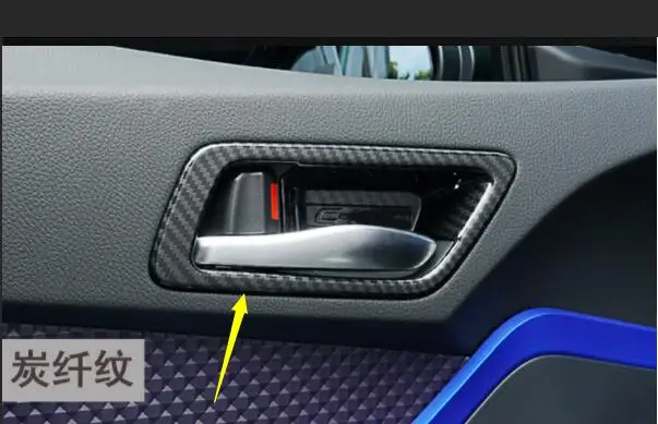 Free shipping car styling body cover stick trim door inner handle bowl frame lamp accessory 4pcs For TOYOTA C-HR CHR 2017
