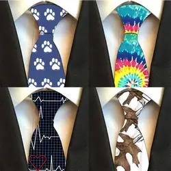 2019 Модные мужские галстуки с цветочным узором, бесплатная доставка, мужской галстук с рисунком, полиэстер, 8 см, для свадебной вечеринки