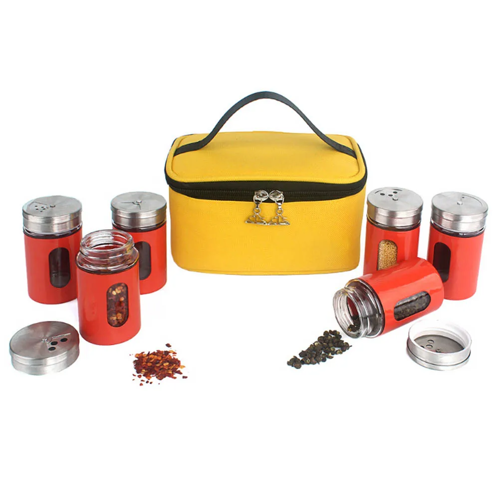 

Outdoor Camping Tableware Storage Container Spice Jar Seasoning Box Portable Oil Bottle with Bag