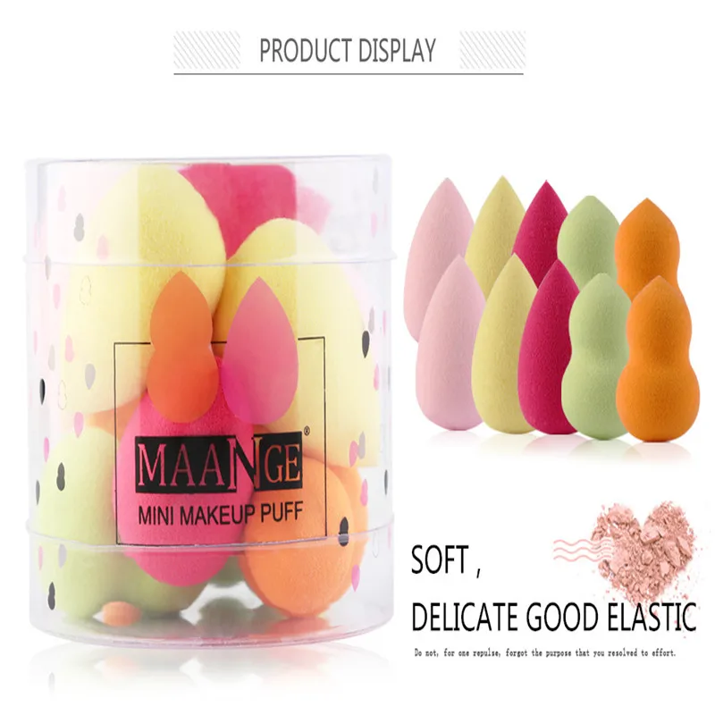 

10pcs Cosmetic Mini Puff Powder Puff Smooth Women's Makeup Foundation Sponge Beauty To MakeUp Tools Accessories Water-drop Shape