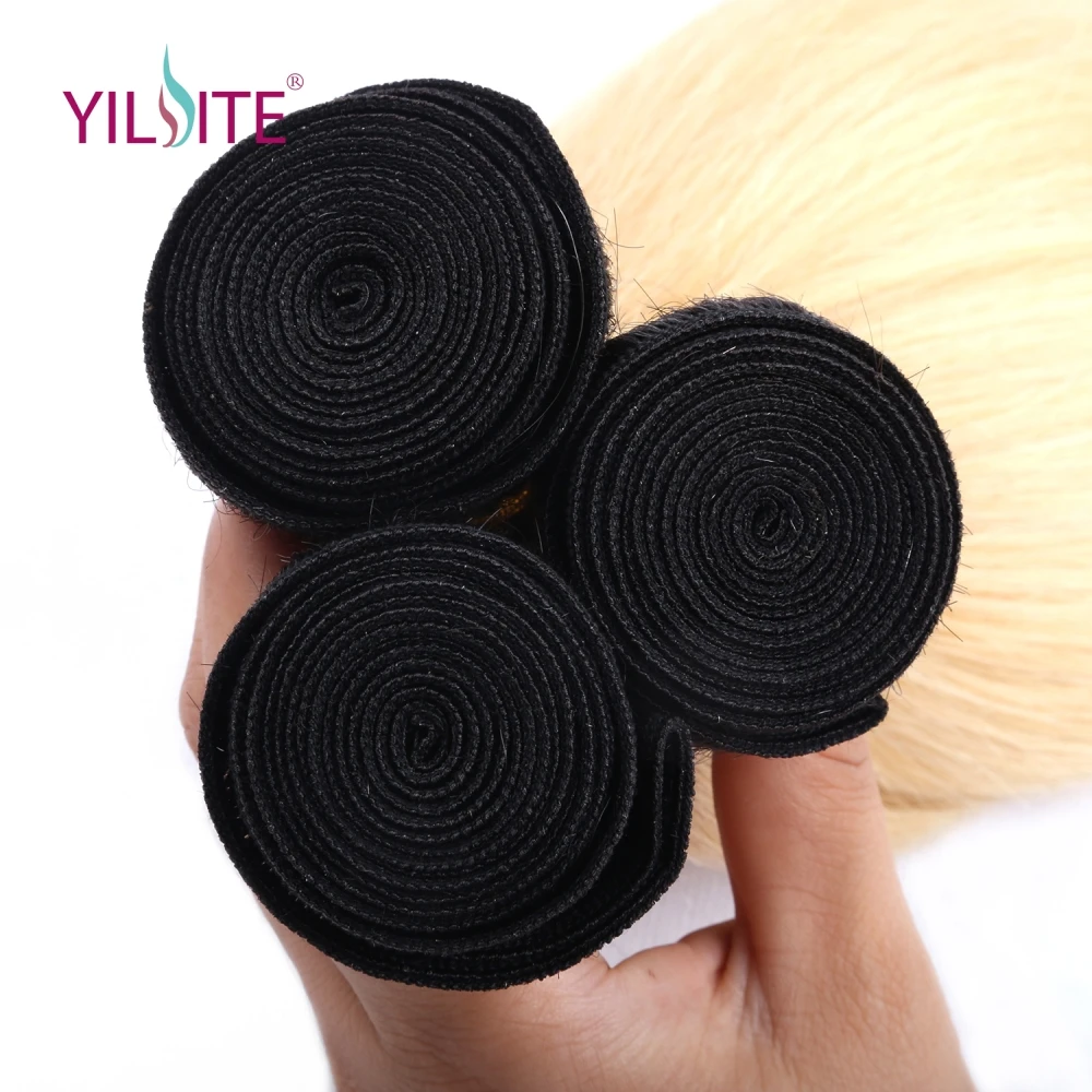 YILITE Brazilian Straight Hair Bundles With Closure Non-remy Blond Hair Weave Bundles Ombre Human Hair Bundles With Closure YILITE Brazilian Straight Hair Bundles With Closure Non-remy Blond Hair Weave Bundles Ombre Human Hair Bundles With Closure