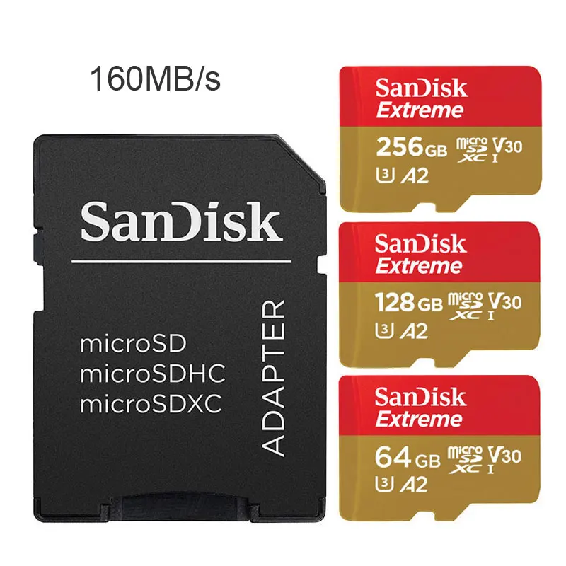 SanDisk Micro SD Card 16 ГБ 32 ГБ MicroSDHC карты памяти 64 ГБ 128 ГБ 256 ГБ MicroSDXC EXTREME PRO V30 U3 4 К UHD TF карты