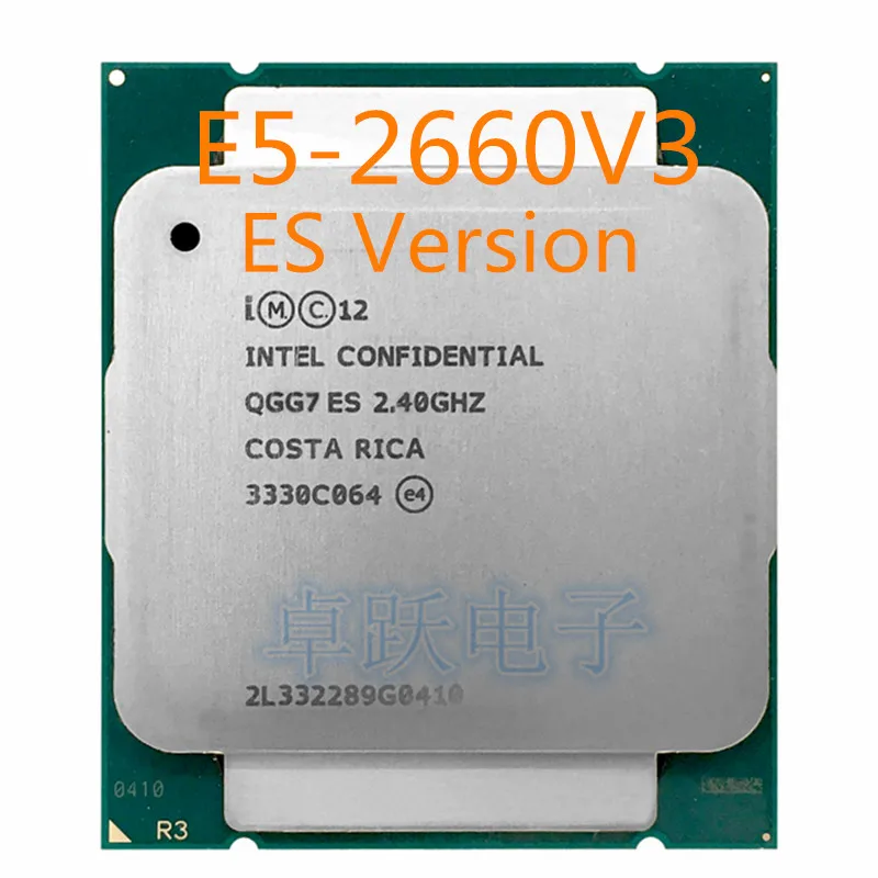 E5 2660V3 Original Intel Xeon ES Version 2660 V3 2 4 GHz max2.7G 25M 10 CORES LGA2011 3 105W Бесплатная