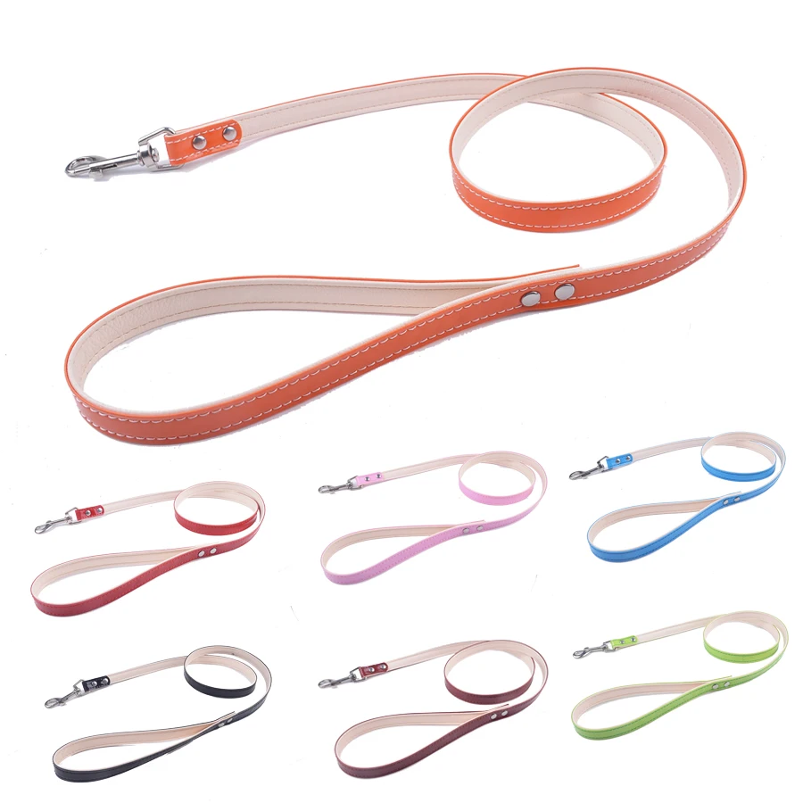 

Pet Lead Leash For Puppy Dogs Cats 7Colors Pu Leather Dog Collars & Leads Puppy Pet Dog Cat Training Supplies