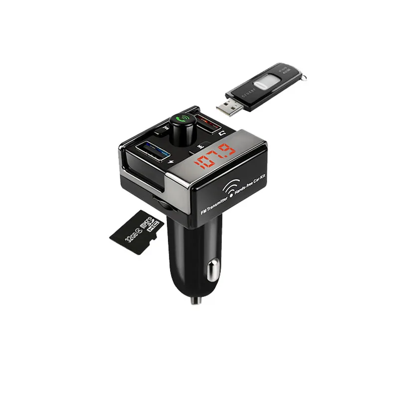 JINSERTA автомобильный Bluetooth fm-передатчик Handsfree автомобильный комплект fm-радио Автомобильный mp3 плеер TF U диск 2 USB Автомобильное зарядное устройство