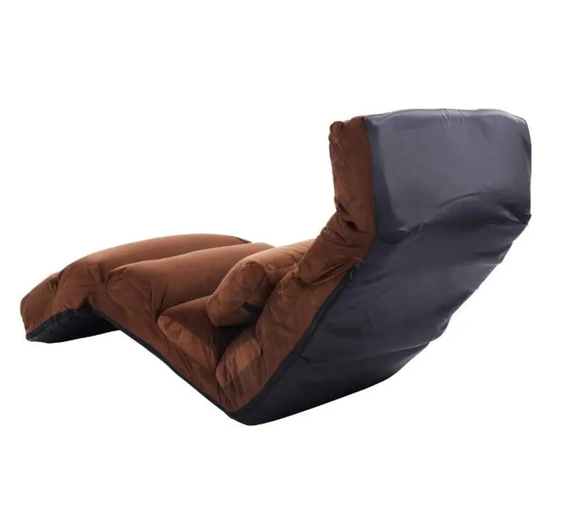 Folding Floor Sofa Chair Adjustable Lazy Lounge Bed Single Couch Upholstered Back Support Reclining