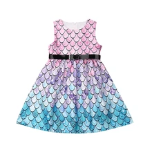 Милое детское платье для девочек летнее платье без рукавов с блестками пляжный сарафан костюм принцессы детские платья, женское платье для выпускного бала