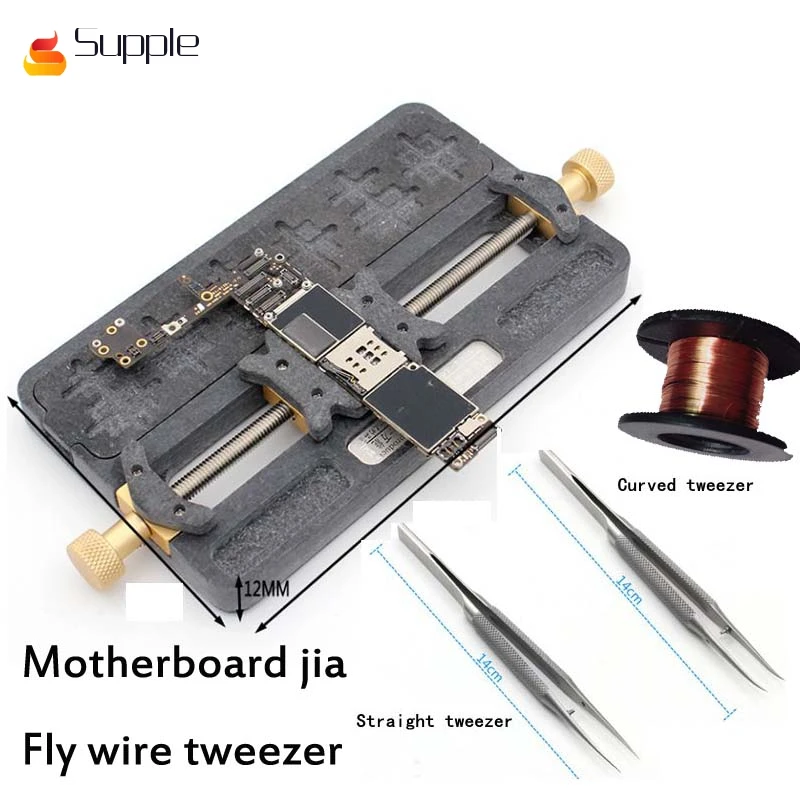 

Supple Universal High temperature phone motherboard Jig Fixture PCB Board Holder Fixture +Repair Fly Line Fingerprint Tweezer