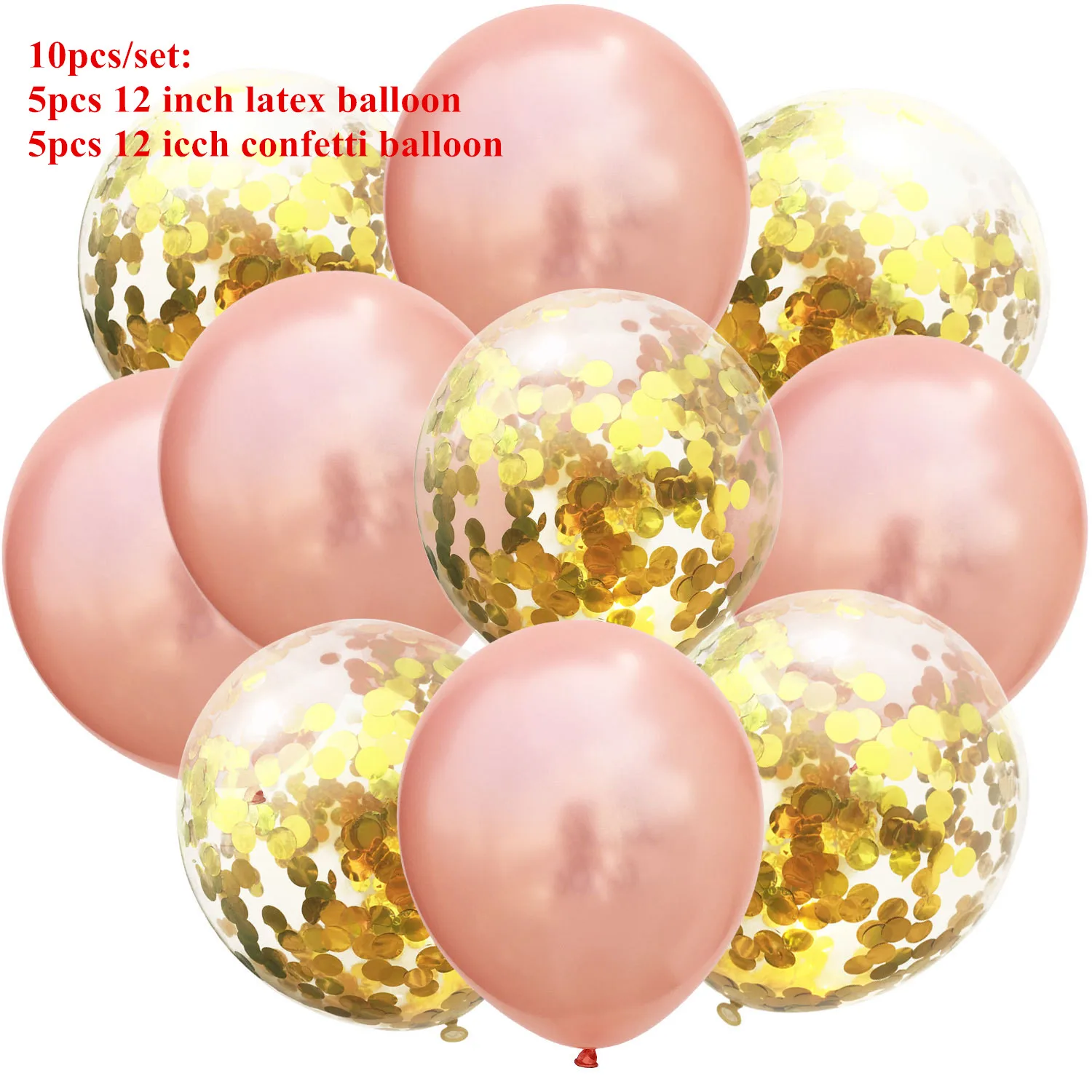 10 шт. 12 дюймов шары из латекса цвета металлик воздушные шары с конфетти цвета розовое золото принадлежности для дня рождения Свадьба Детская игрушка для душа украшения - Цвет: as picture